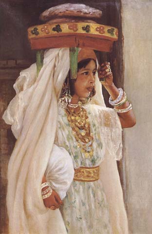Jeune fille arabe Portant le pain (mk32)